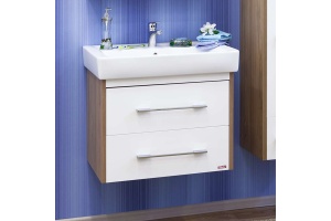 Тумба с раковиной Sanflor Ларго 2 70 вяз швейцарский, белая