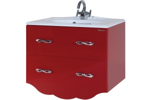 Тумба с раковиной Bellezza Версаль 90 красная - 2