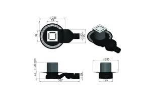 Душевой трап Berges Platz Norma 15х15 золото глянцевый - 2