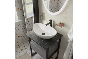 Мебель для ванной DIWO Элиста 60 антрацит с раковиной Moduo 55 Leaf - 2