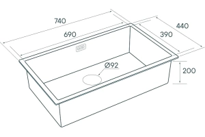 Мойка кухонная Paulmark Koher 74 брашированное золото - 3