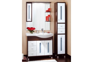 Зеркало-шкаф Бриклаер Бали 90 венге, белый глянец, L - 3