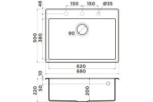 Мойка кухонная Omoikiri Tedori 68 темный шоколад - 3