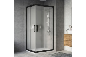 Душевой уголок STWORKI Карлстад DE019RC80100200 100x80 см профиль черный матовы, стекло матовое