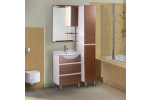 Тумба с раковиной Onika Элита 60 белый - коричневый - 2