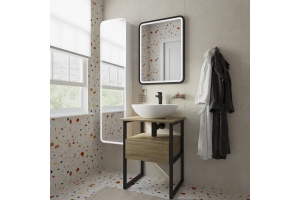 Мебель для ванной DIWO Элиста 60 светлое дерево, столешница светлое дерево с раковиной Moduo 55 Leaf - 2