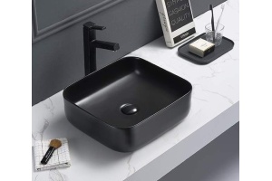 Раковина накладная CeramaLux NC 39 см черный матовый (2106) - 2