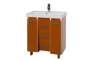 Джулия QVATRO - 75 Тумба с 3 ящ. конус оранжевая