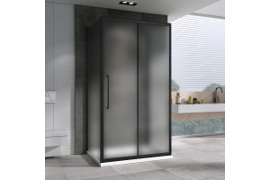 Душевой уголок Abber Schwarzer Diamant 170x70 профиль черный стекло матовое - 2