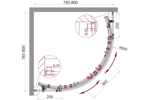 Душевой уголок BelBagno Acqua 80 хром (ACQUA-R-2-80-C-Cr) - 3