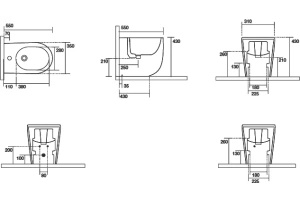 Биде напольное Kerasan Nolita серый матовый (532059*1) - 3