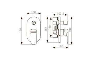 Смеситель Kaiser Glory 69177 С ВНУТРЕННЕЙ ЧАСТЬЮ, для душа - 2