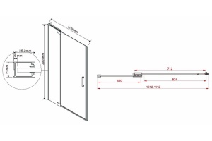 Душевая дверь Vincea Extra 110 черная стекло тонированное - 2