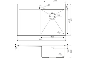 Мойка кухонная Omoikiri Akisame 78-IN-R нержавеющая сталь - 2