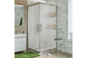 Душевой уголок STWORKI Дублин DE019SC110110200 110x110 см профиль хром глянец, стекло матовое