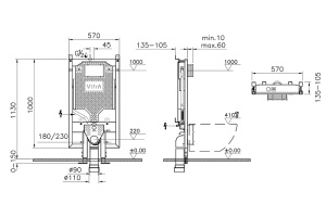 Инсталляция для унитаза Vitra VPro без клавиши смыва - 3