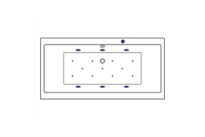 Акриловая ванна Excellent Pryzmat Slim 160x75 белая золото с гидромассажем - 2