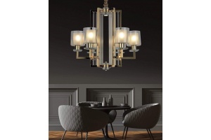 Подвесная люстра LUMINA DECO Manhattan LDP 8012-6 F.GD - 2