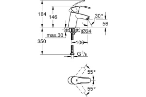 Смеситель Grohe Eurosmart New 32467002 для раковины - 3