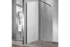 Душевая перегородка Vincea Walk-In 110х200 черная стекло прозрачное