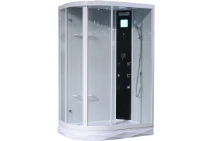 Душевая кабина Orans 130х90 правая белая стекло прозрачное с гидромассажем