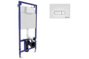 Инсталляция для унитазов Berges Novum с белой кнопкой смыва