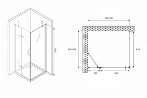 Душевой уголок Abber Zart 90х90 хром (AG08090-S91) - 3