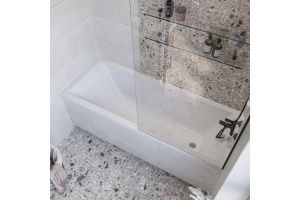 Шторка на ванну DIWO Ростов 4GW013 неподвижная, 80x150, черная матовая - 3