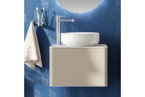 Мебель для ванной STWORKI Ноттвиль 60 бежевый шелк, с отверстием под смеситель - 3