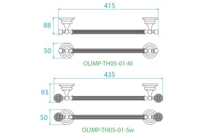 Полотенцедержатель Cezares OLIMP (OLIMP-TH05-03/24-Sw) - 3