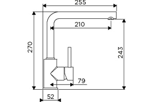 Смеситель для кухни Omoikiri Nakagawa нержавеющая сталь (4994319) - 3