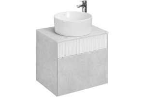 Тумба с раковиной Aquaton Марбл 60 белый-серый