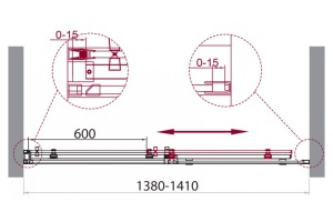 Душевая дверь BelBagno Acqua 140 профиль черный матовый (ACQUA-BF-1-140-C-NERO) - 3