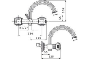 Смеситель Cezares Olimp VD 01 M для ванны - 2