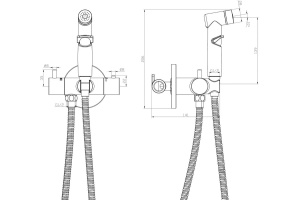 Гигиенический душ Rossinka X с термостатическим смесителем X25-58 - 2