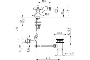 Смеситель для биде Nicolazzi Nuova Brenta бронза (2534BZ) - 3