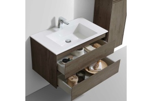 Тумба с раковиной Vincea Luka 80 серо-коричневая - 2