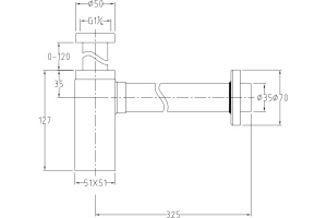 Сифон для раковины Allen Brau Infinity Square 5.21027-31 чёрный матовый - 2