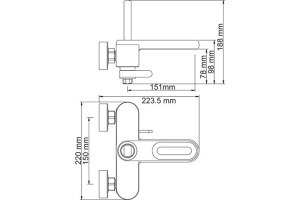 Смеситель Wasserkraft Kammel 1801 для ванны с душем - 3
