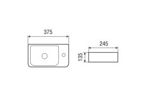 Раковина подвесная Weltwasser WW AISBACH 10100 R 37.5 белый (10000004591) - 2