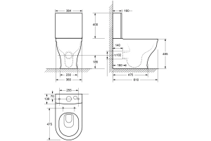 Чаша для унитаза-компакта Cezares Giubileo белый, глянцевый (CZR-165-CPR) - 3