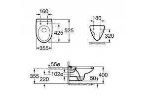 Чаша для унитаза подвесного Roca Mateo 7346200000 - 3