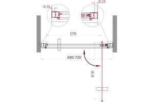 Душевая дверь BelBagno Marmi 70 хром (MARMI-B-1-70-C-Cr) - 3