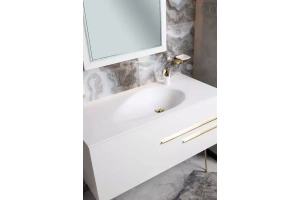 Раковина - столешница Armadi Art NeoArt Corian Drop 80 белый