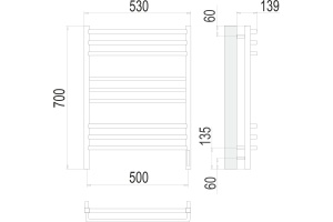 Электрический полотенцесушитель Terminus Соренто П9 500х700 Хром - 3