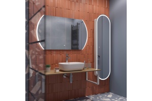 Столешница с раковиной DIWO Элиста 120 светлое дерево, с раковиной Moduo 50 Square - 3