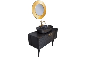 Тумба с раковиной Armadi Art Vallessi Avangarde Linea 100 черная, с накладной раковиной - 3