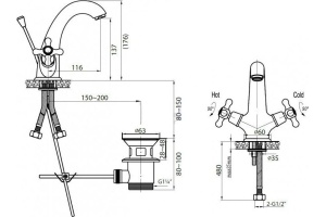 Смеситель Cezares Retro C LS1 02 для раковины - 2