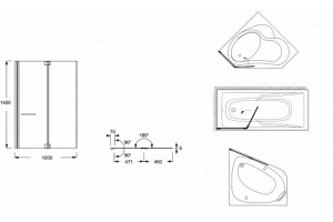 Шторка на ванну Jacob Delafon Adequation E4931-GA - 2