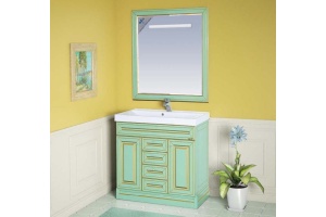 Тумба с раковиной Misty Vena 75 салатовая, патина - 3